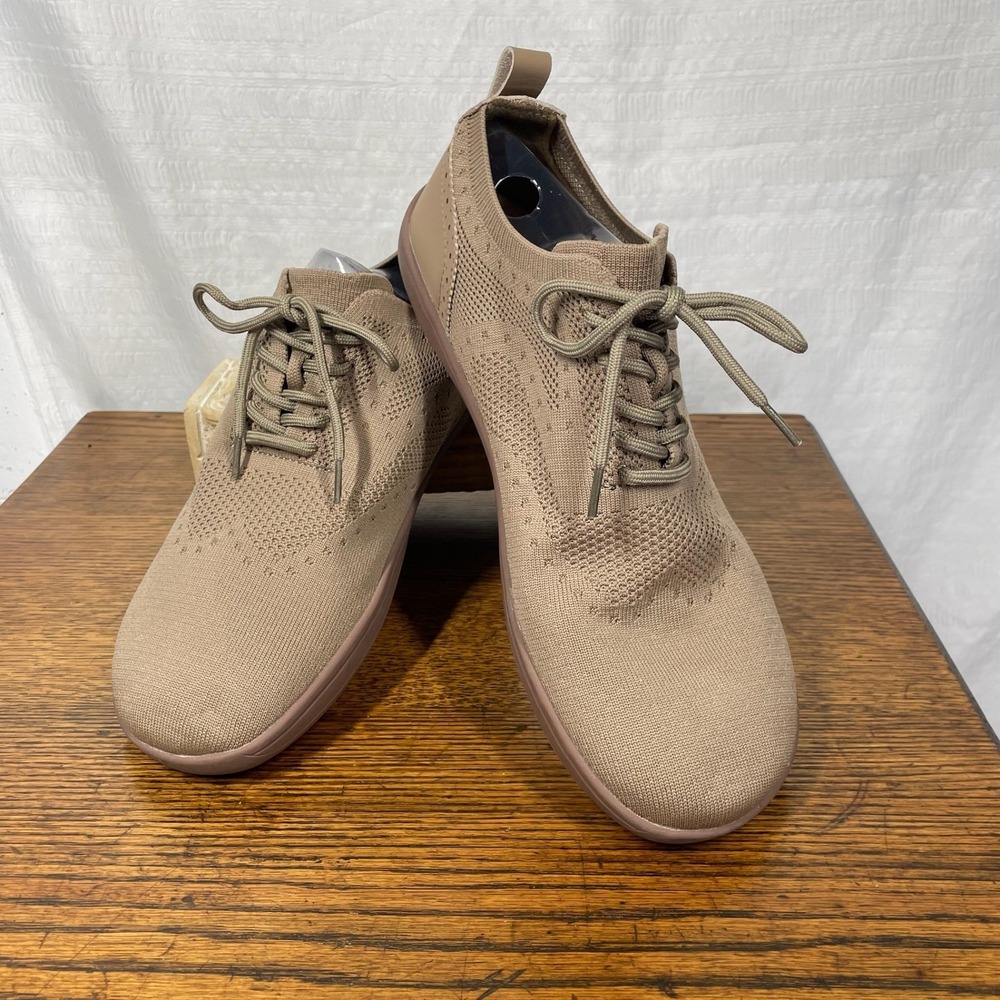 Jackshibo Mens Barefoot Shoes Tan Knit Zero Drop Sneakers Size 10.5 NEW Gorpcore
